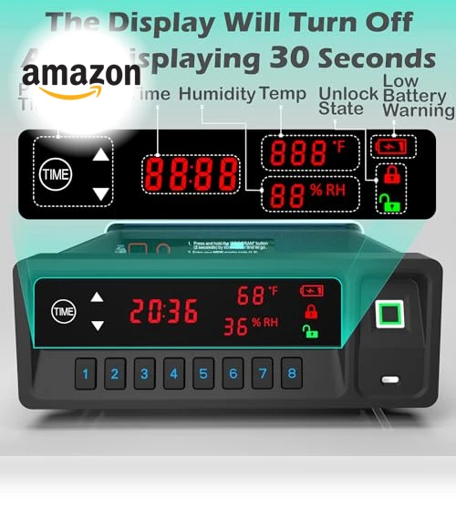 Biometric Pistol Safe with LCD Display — Biometric Security, QINGENO