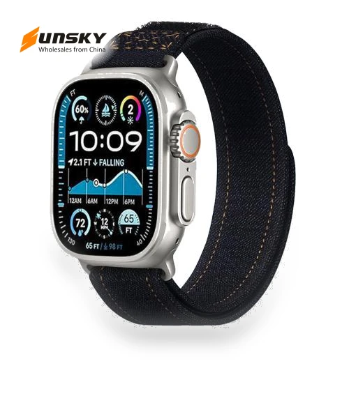 Cool Denim Nylon Hook and Loop Fastener Watch Band — Watch Straps & Bands, Kalebol