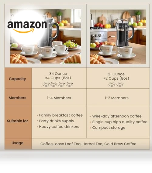 French Press Coffee Maker — Hand Coffee Grinders, BAYKA