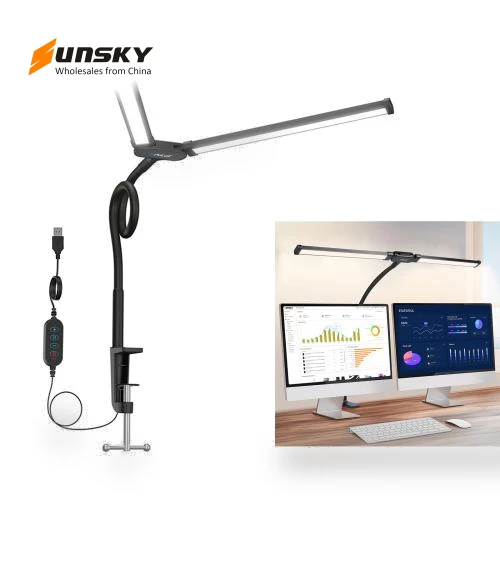 Gooseneck Tube LED Fill Light Double Head Clip Desk Lamp — Study & Desk Lighting, PULUZ