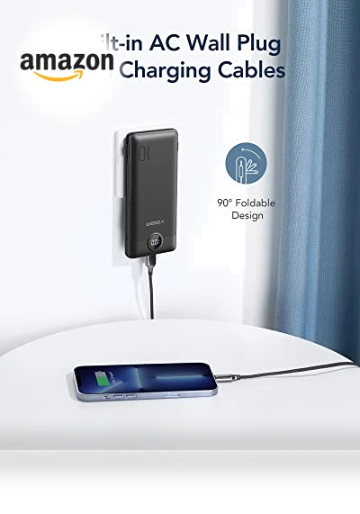 Portable Charger with Built-in Cables and Wall Plug — Charging Solutions, VEGER