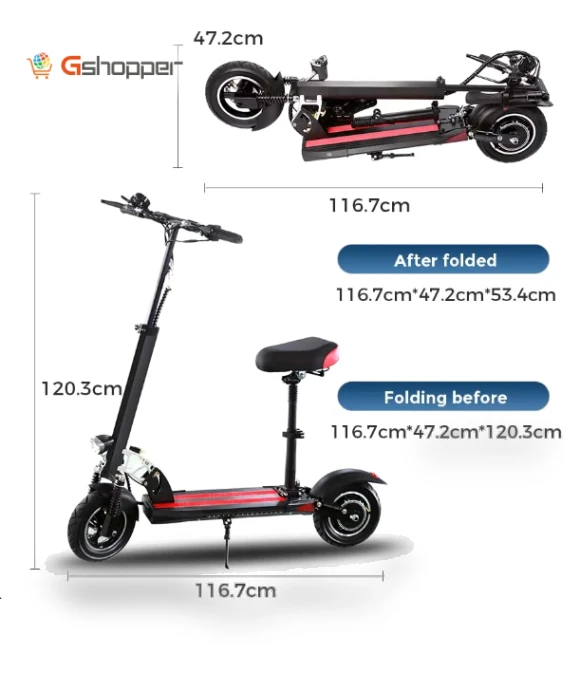 10 inch Electric Scooter Adult — Electric Self-Balancing Scooters, SUNNIGOO