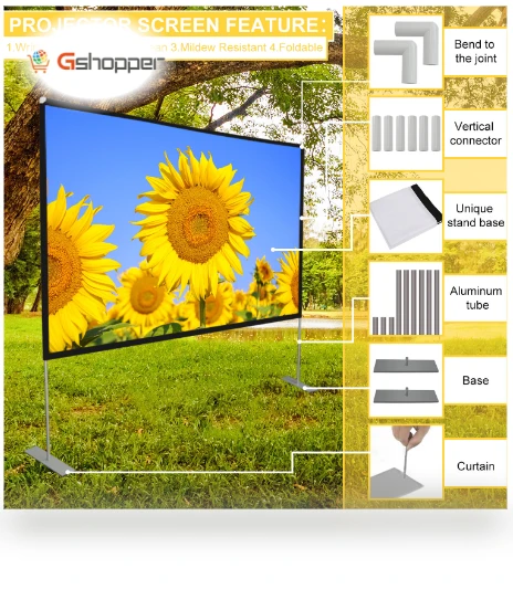 100 inch Outdoor Projector Screen and Stand — Home Theater Projectors, HOIN