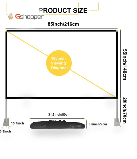 100 inch Outdoor Projector Screen and Stand — Home Theater Projectors, HOIN