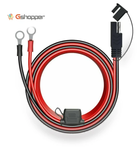 2 Pin Ring Terminal SAE to O Ring Connecters Extension Cord Cable — Ring Terminals