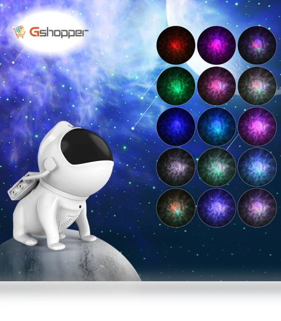 Astronaut Space Dog Bluetooth Speaker with Star Projection Light — Outdoor Light Projectors