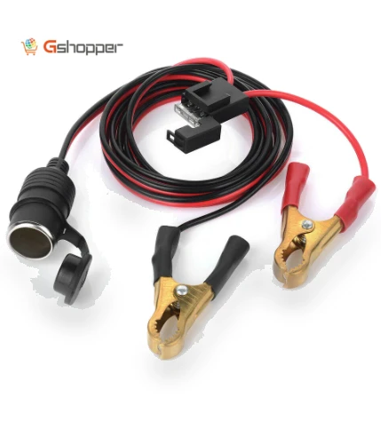 Car Cigarette Lighter Socket To Battery Alligator Clip Connector — Vehicle Power Solutions