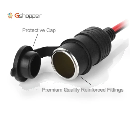 Car Cigarette Lighter Socket To Battery Alligator Clip Connector — Vehicle Power Solutions