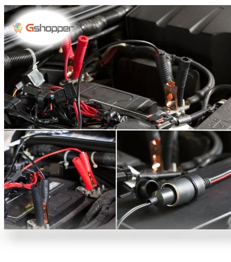 Car Cigarette Lighter Socket To Battery Alligator Clip Connector — Vehicle Power Solutions