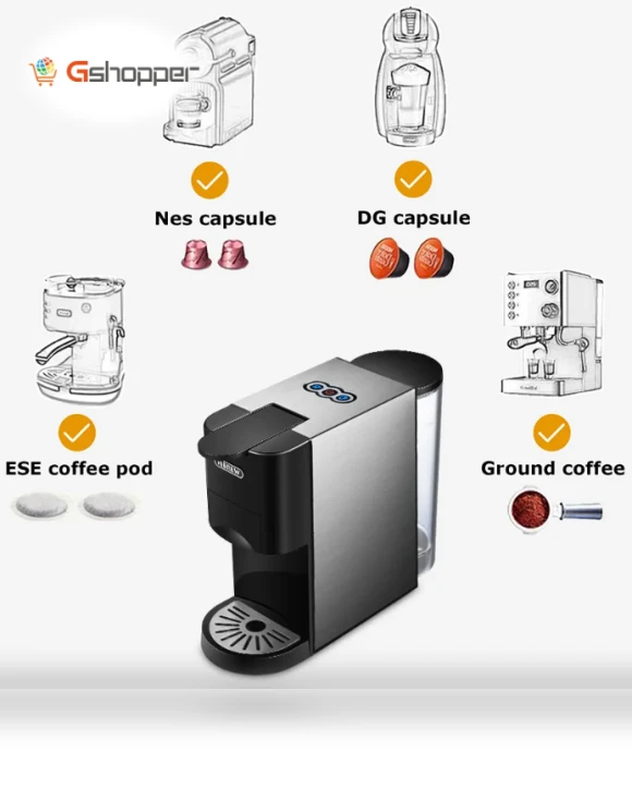 Coffee Machine 4in1 Multiple Capsule Espresso Maker — Coffee & Espresso Combos, HIBREW