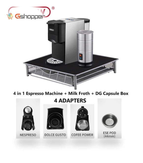Coffee Machine 4in1 Multiple Capsule Espresso Maker — Coffee & Espresso Combos, HIBREW