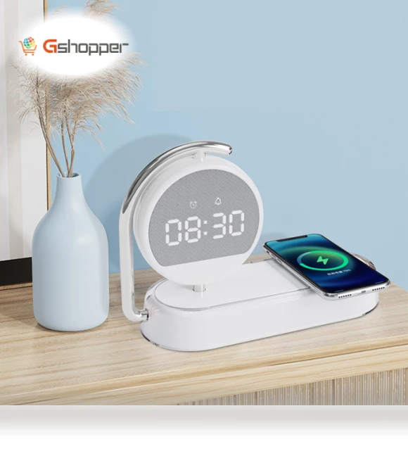 Desktop Clock Alarm Clock with Wireless Charging and Night Light — Alarms & Clocks