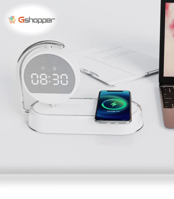 Desktop Clock Alarm Clock with Wireless Charging and Night Light — Alarms & Clocks