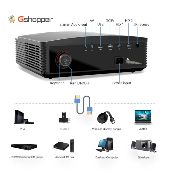 Full HD 4K LCD Smart Android Projector — Home Theater Projectors, BYINTEK