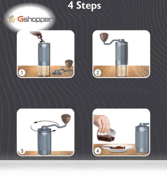 Manual Coffee Grinder Portable High Quality Hand Grinder Mill — Hand Coffee Grinders, HIBREW