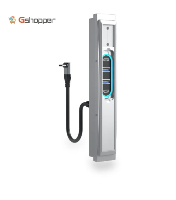 QC Docking Station with LED Light - Slide Cover USB Center USB Hub — EV Charging Accessories