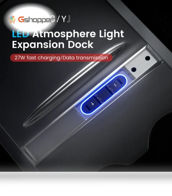 QC Docking Station with LED Light - Slide Cover USB Center USB Hub — EV Charging Accessories