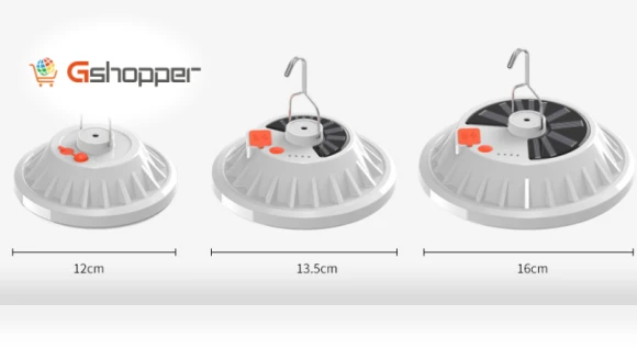 Solar Rechargeable LED UFO Lights — Outdoor Umbrella Lighting