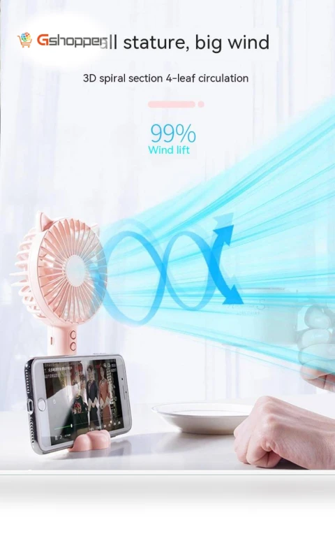USB Handheld Small Fan with Night Light — Portable USB Fans