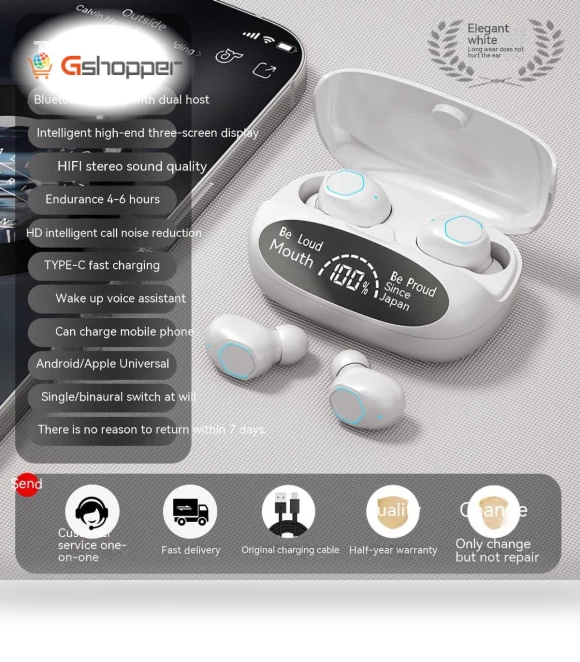Wireless Bluetooth Headset — In-Ear Headphones