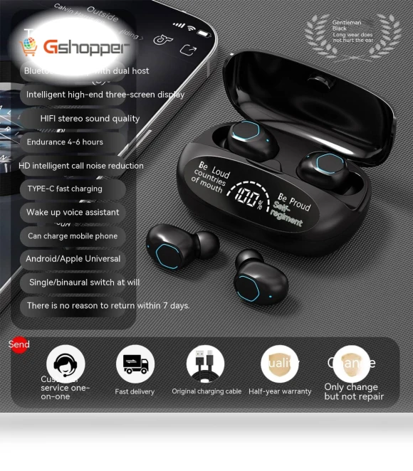 Wireless Bluetooth Headset — In-Ear Headphones