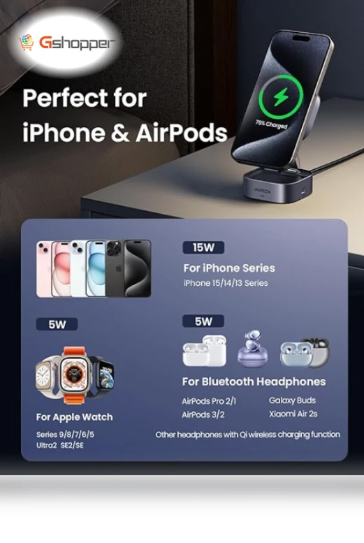 2-in-1 Qi2 Magnetic Foldable Charging Station — Chargers, UGREEN