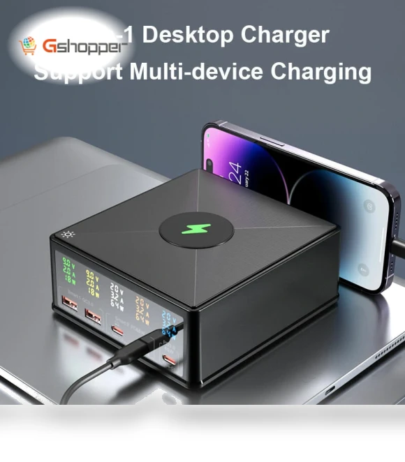 5-Port USB PD Charger with Wireless Fast Charger — Chargers