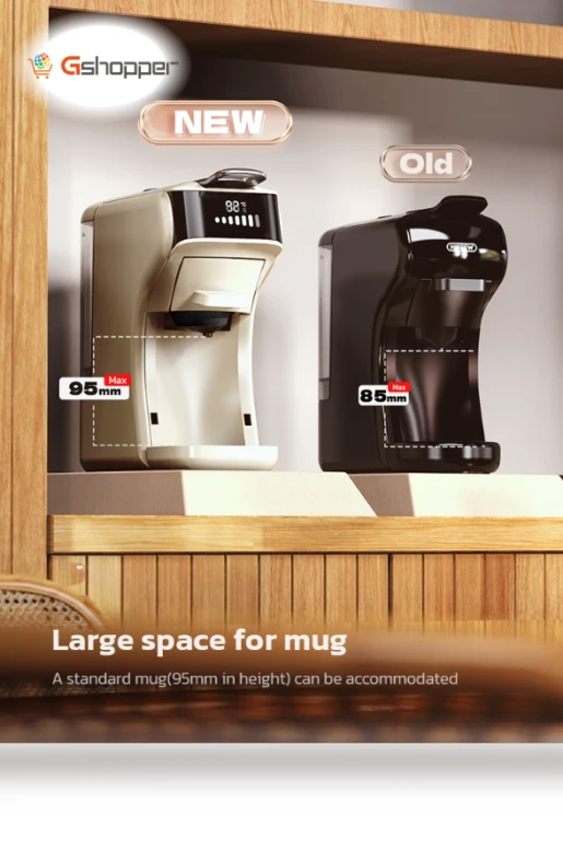 Capsule Coffee Machine 6in1 Hot/Cold Multiple Espresso Cafetera Cappuccino Coffee Maker — Coffee & Espresso Combos, HIBREW