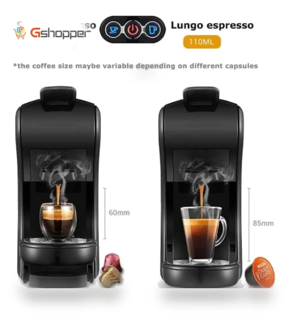 Coffee Machine 19 Bar 3in1 Multiple Cafetera Pod Coffee Maker — Single-Cup Coffee Makers, KZ