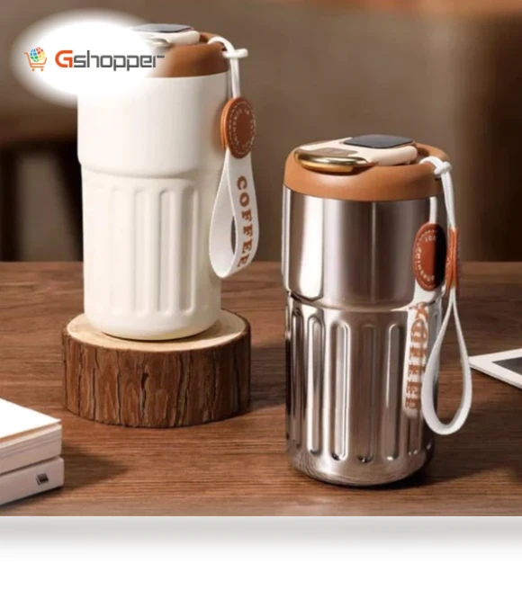 Coffee Thermos With Temperature Display — Travel Drinkware