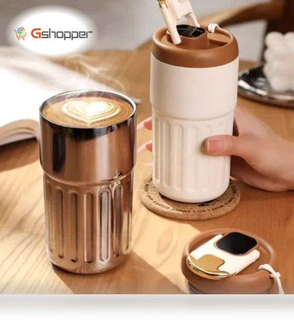 Coffee Thermos With Temperature Display — Travel Drinkware