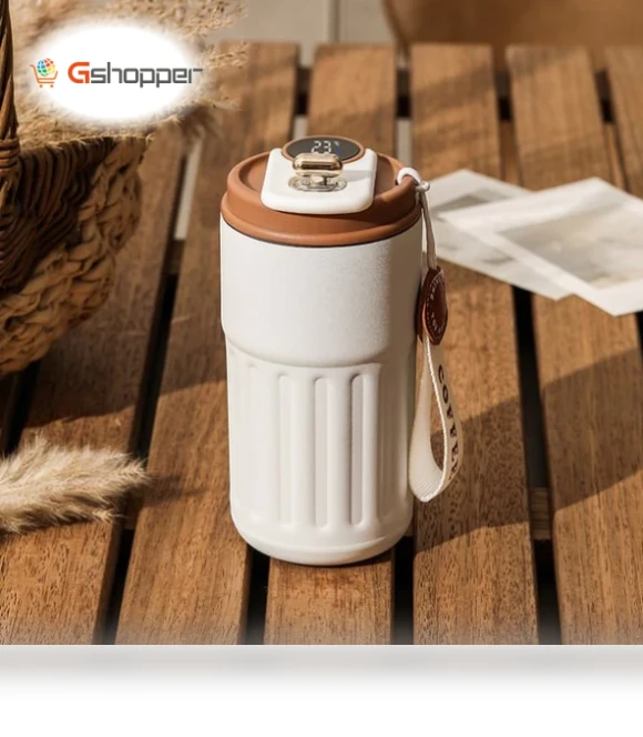 Coffee Thermos With Temperature Display — Travel Drinkware
