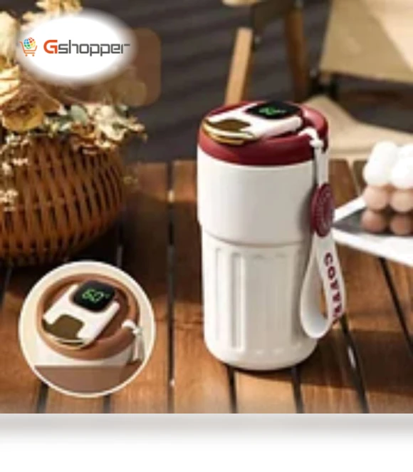 Coffee Thermos With Temperature Display — Travel Drinkware