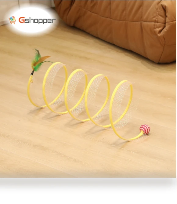 Collapsible Cat Tunnel Spring Toy — Tunnels