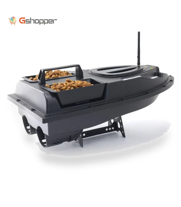 Dual Hoppers Bait Boat With Cool Turning Light and Constant Speed Cruise Mode — Artificial Bait, Flytec