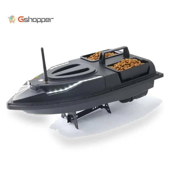 Dual Hoppers Bait Boat With Cool Turning Light and Constant Speed Cruise Mode — Artificial Bait, Flytec