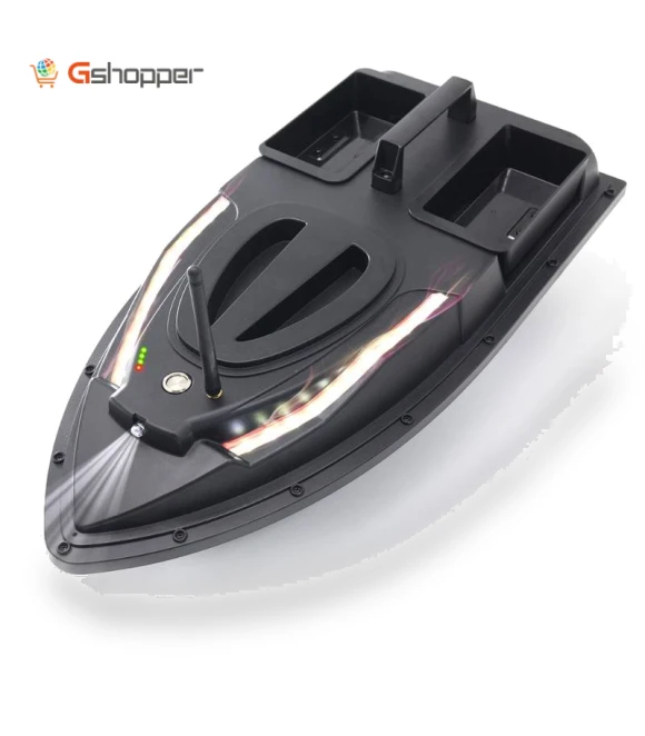 Dual Hoppers Bait Boat With Cool Turning Light and Constant Speed Cruise Mode — Artificial Bait, Flytec