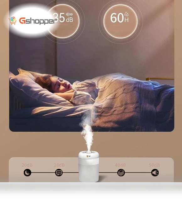 Dual-Nozzle Humidifier with Timer and Ambient Light — Air Moisturizers