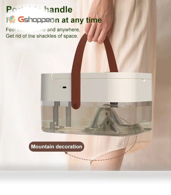 Dual Spray Humidification Fan with Ambient Light and Aromatherapy — Air Moisturizers