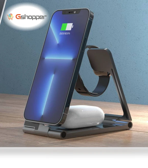 Folding Magsafe Transparent Magnetic Three-in-One Wireless Charger — Chargers