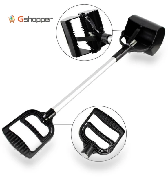 Long-Handle Spring Action Pet Feces Pooper Scooper — Scoops