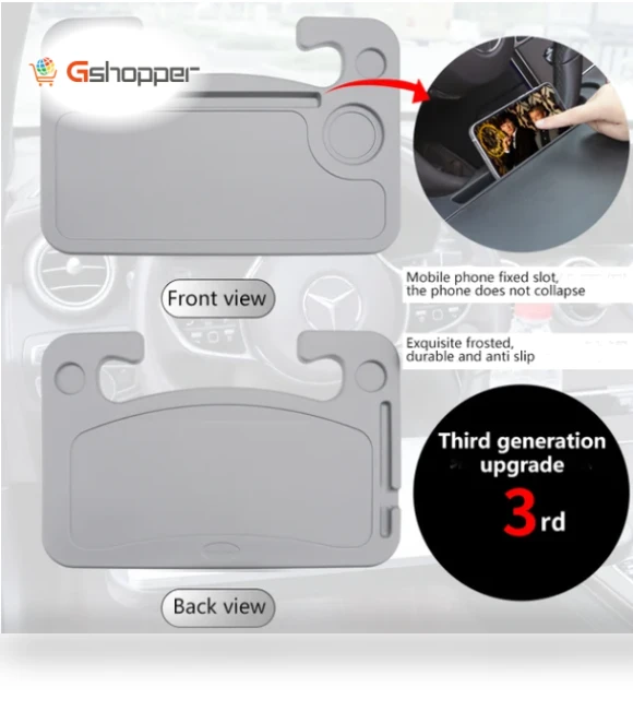 Multifunctional steering wheel dining table — Seat Back
