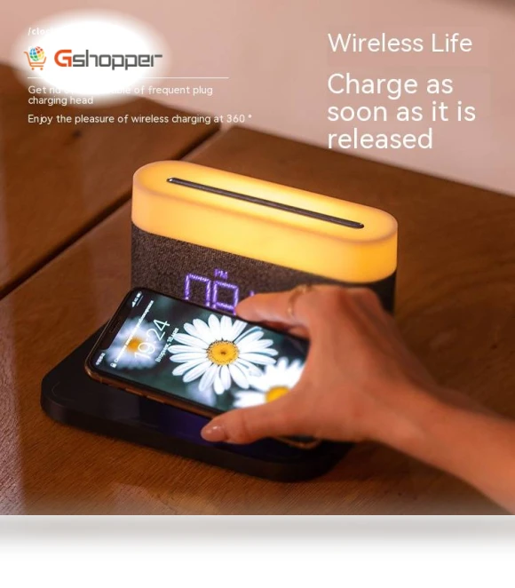 Personalized Business Gift Night Light with Wireless Charging — Book Lights