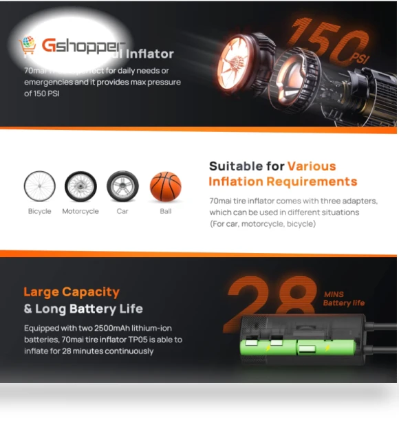 Portable Air Compressor — Portable, 70mai