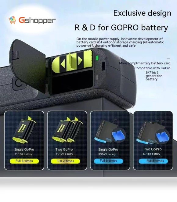 Retractable Power Bank Battery Charger for GoPro — Battery Chargers, Taixun