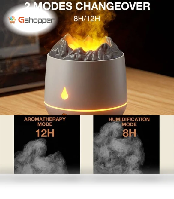 Simulated Flame Humidifier with Night Light — Air Moisturizers