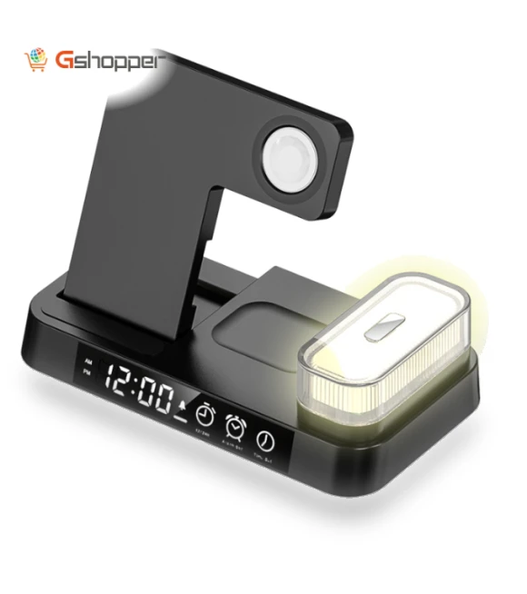 Three-in-One Wireless Charger with Multi-Function Clock — Chargers