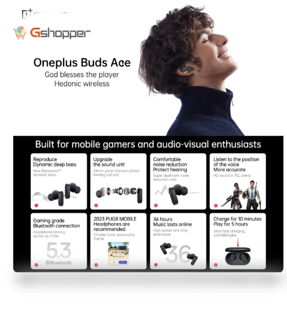 TWS Earphone with Active Noise Cancelling — Over-Ear Headphones, OnePlus