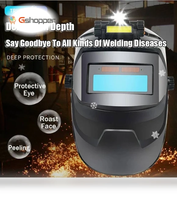 Auto Darkening Welding Head-mounted Lightweight Protective Mask — Welding Helmets