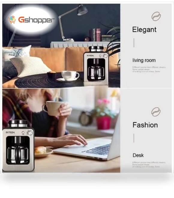 Automatic Grinding All-in-One Commercial Freshly Ground Drip Coffee Maker — Electric Blade Coffee Grinders